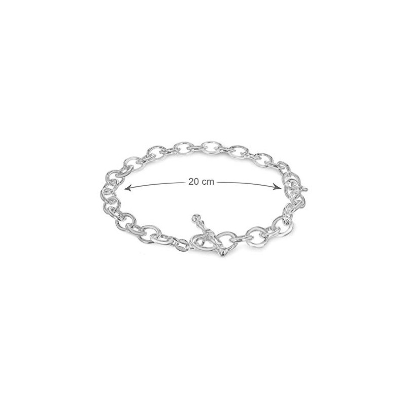 Tuscany Silver Women's Sterling Silver Oval Belcher Albert Bracelet of