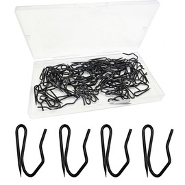 Metal Curtain Hooks, Nydotd Rustproof Steel Hooks Heavy-Duty Offset Pin-On Drapery Hooks for Window Curtain, Door Curtain and Shower Curtain（60 Pack Black