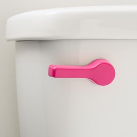 Qualihome Front Mount Toilet Handle, Universal Toilet Flush Handle, Elegant Toilet Lever, Complete Toilet Handle Replacement Kit, Heavy-Duty Toilet Tank Flusher Handle (Pink Finish)