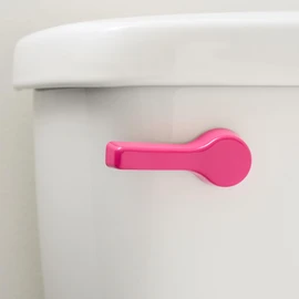 Qualihome Front Mount Toilet Handle, Universal Toilet Flush Handle, Elegant Toilet Lever, Complete Toilet Handle Replacement Kit, Heavy-Duty Toilet Tank Flusher Handle (Pink Finish)