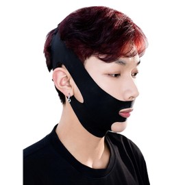 AAGWW Small Face Belt, Face Line, Tightening, Small Face, Nasolabial Line, Slimming, Face Band, For Men, Mask Style, Unisex, Breathable, High Elasticity, Face Lift (Double Hole Mask Type For Men)