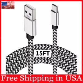 DEEGO 15 Feet USB Type C Charger Cable Extra Long Cord Smartphone Android Phone Tablet