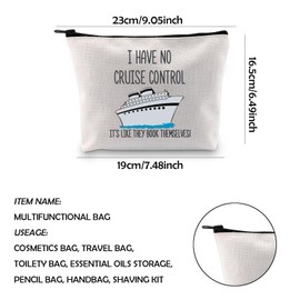 KUIYAI Cruise Control Gift I Have No Cruise Control It’s Like They Just Book Themselves Zipper Pouch Makeup Bag