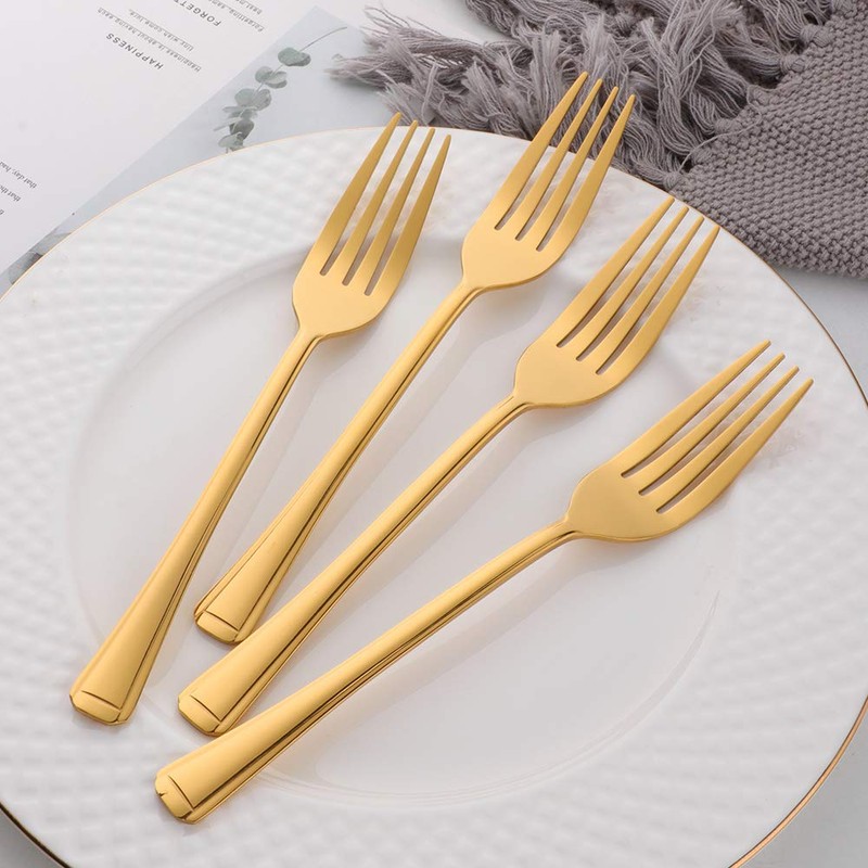 TEAHAHA 8 Piece Dinner Fork Set, Stainless Steel Fork Set，
