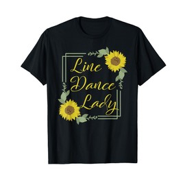 Line Dance Lady Girasole Country Musica Danza Maglietta
