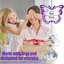 Plstod Mum Gift, Birthday Gift for Mum, Sun Catcher Crystal Pendant, Mum Suncatcher Crystal, Sun Catcher Window Hanging Decoration, Mother's Day Gifts for Mum