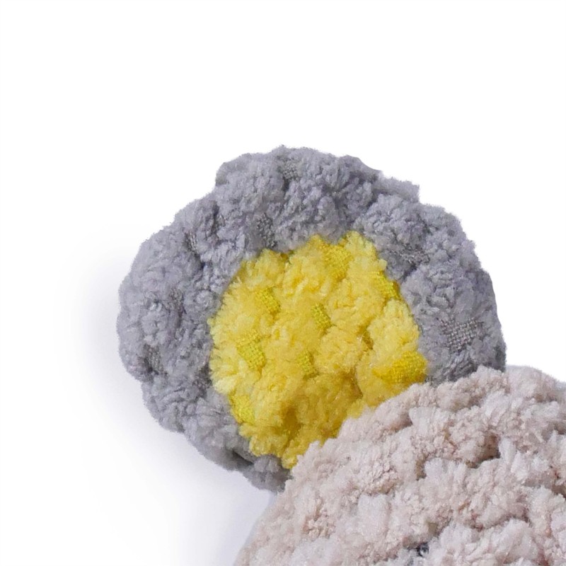 Rosewood Molly Mouse Dog Toy, grey, yellow, All Breed Sizes
