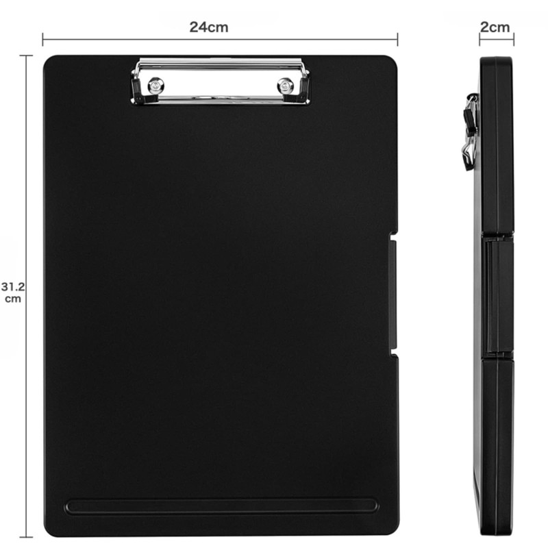 2023 Clipboard File Board with Clip A4 Side Open Storage