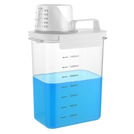 LDHHYH Waschmittelspender Waschpulver Aufbewahrungsbox, 1800ml Luftdichter Waschmittelspender mit Messbecher, Waschmittelbox für Pulver, Behälter für Waschpulver, Waschmittel Aufbewahrung FlüSsig