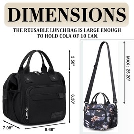 TuErCao Hibiscus Small Lunch Bag Lightweight Insulated Lunch Box for Women Work Portable Soft Cooler for Picnic Travel Road Trips, Loncheras para Mujer