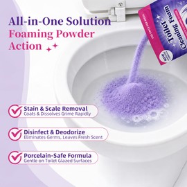 Toilet Cleaning Foam Powder, Toilet Bowl Cleaner for Limescale, 3.52 Oz