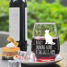 Cat Wine Glasses for Women & Men - Charming Gift for Pet Lovers, Housewarming Birthday Valentine's Present for Cat Owners, Coworkers Close Friends -308