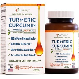 A1 Vitality novaSOL curcumin 1000mg 60 capsules highly absorbable nutritional supplement health functional food, 60 tablets, 1 piece / A1바이탈리티 novaSOL 커큐민 1000mg 60캡슐 고흡수 영양제 건강기능식품, 60정, 1개