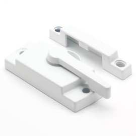 Uenhoy 4 Pack Cam Action Window Sash Locks for Double Hung Windows, Hole Center White Sash Window Locks for Vertical & Horizontal Sliding Windows