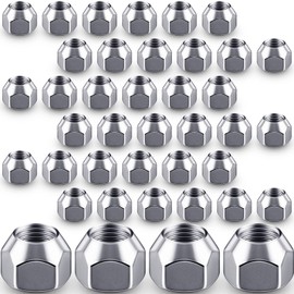 Frienda 1/2-20 Inch Trailer Lug Nuts 509 Tire Wheel Lugs Tire Acorn Silver Open End Finish Nuts for Trailers Wheel(40 Pieces)