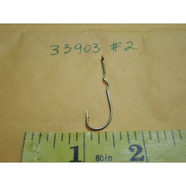 Mustad 100 PCS. MUSTAD 33903 #2 LONG SHANK SPROAT KINK/FLY TYING FISHING HOOKS, BRONZE