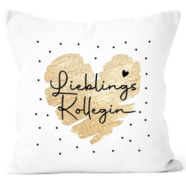 SpecialMe® Cushion Cover Heart Thank You Gift Favourite Person Everyday Hero Jobs Saying Font Favourite Colleague White 40 cm x 40 cm