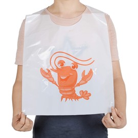 MGTECH 30 Pack 23 Inch Lobster Bibs Thick Disposable Plastic Funny Crawfish Bibs for Adults