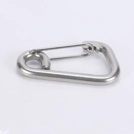 simPLEISURE qb500147b02n0 Stainless Steel Spring Hook, D-Shaped Carabiner Type, 5 Sizes, Snap Hooks, Multi-functional, Fall Prevention, 3.1 inches (80 mm), Set of 2