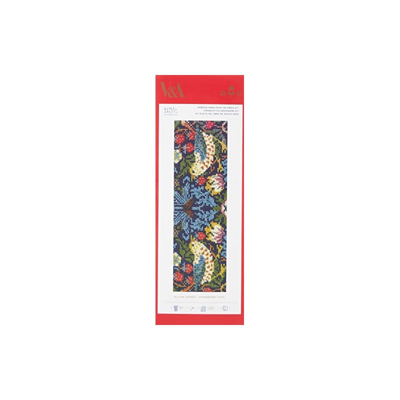 DMC Strawberry Thief Cross-Stitch Kit, Includes Six-Strand Embroidery Thread, Embroidery