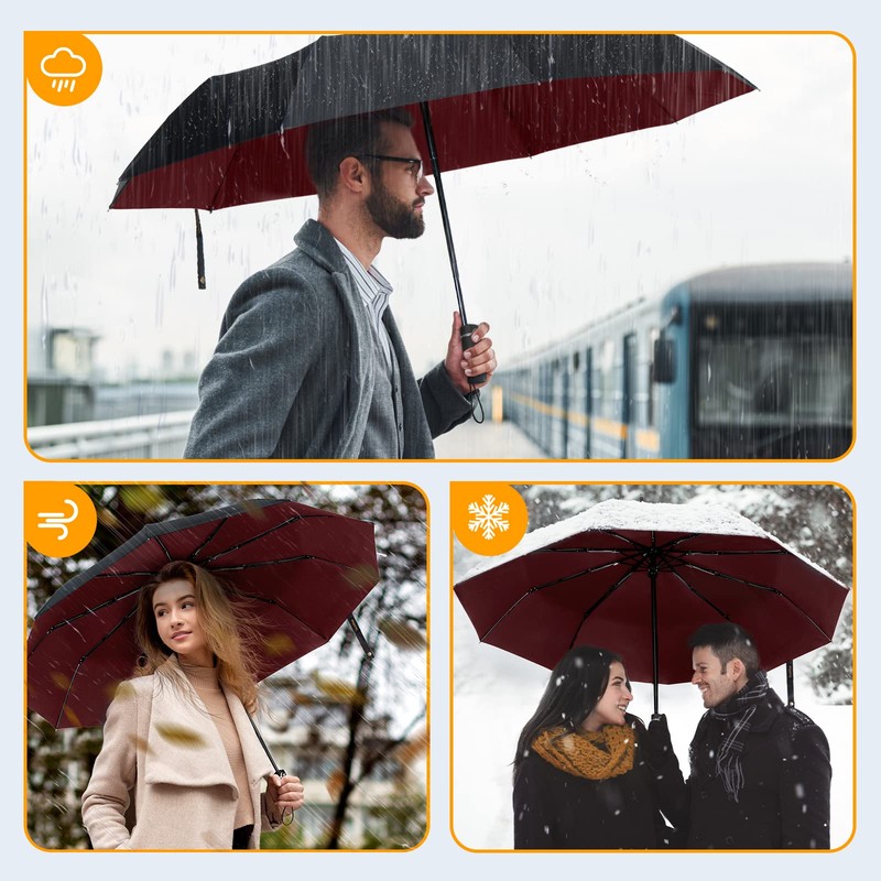 TechRise Umbrella Pocket Umbrella Storm Resistant Large -10 Ribs Windproof