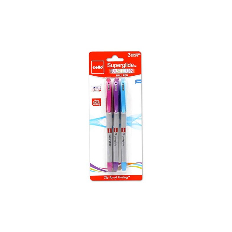 Cello Superglide Fashion Ball Pen 3 pk