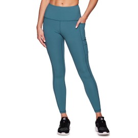 Avalanche Women's Full Length Legging with Pockets Buttery Soft Squat Proof Cargo-Style Legging for Hiking, Running Tech Teal XS