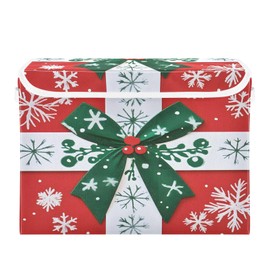 senya Large Storage Bins with Linen Collapsible Foldable Storage Cubes Fabric Closet Organizer Containers box with Flip-Top Lid for Home Bedroom Office 16.7 x 12.6 x 11.8in (Christmas Gift)