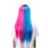 Long Straight Wigs Women Female Full Bangs Synthetic Hair Blue