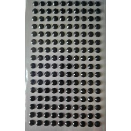 Crystal & Gems CraftbuddyUS 160pcs x 5mm BLACK Self Adhesive Rhinestone Gems, DIY Craft