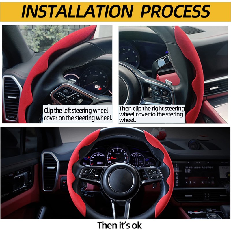 Mtverver New Fluffy Anti-Skid Steering Wheel Cover Segmented Protector Safe