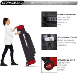 ABCCANOPY Universal 10X10 Pop up Canopy Tent Roller Bag, Black