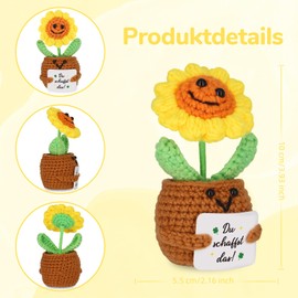 WenmthG Positive Knitted Sunflower Doll Motivational Head High Gift Lucky Charm Positive Potato German Replacement Small Thank You Gift That Gives Power