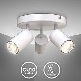 B.K.Licht - Ceiling Light Swivelling, GU10 Socket, Max. 9 Watt, Ceiling Light, Lamp, Living Room Lamp, Bedroom Lamp, Kitchen Lamp, Ceiling Light, Ceiling Light, 9 x 19 cm, White