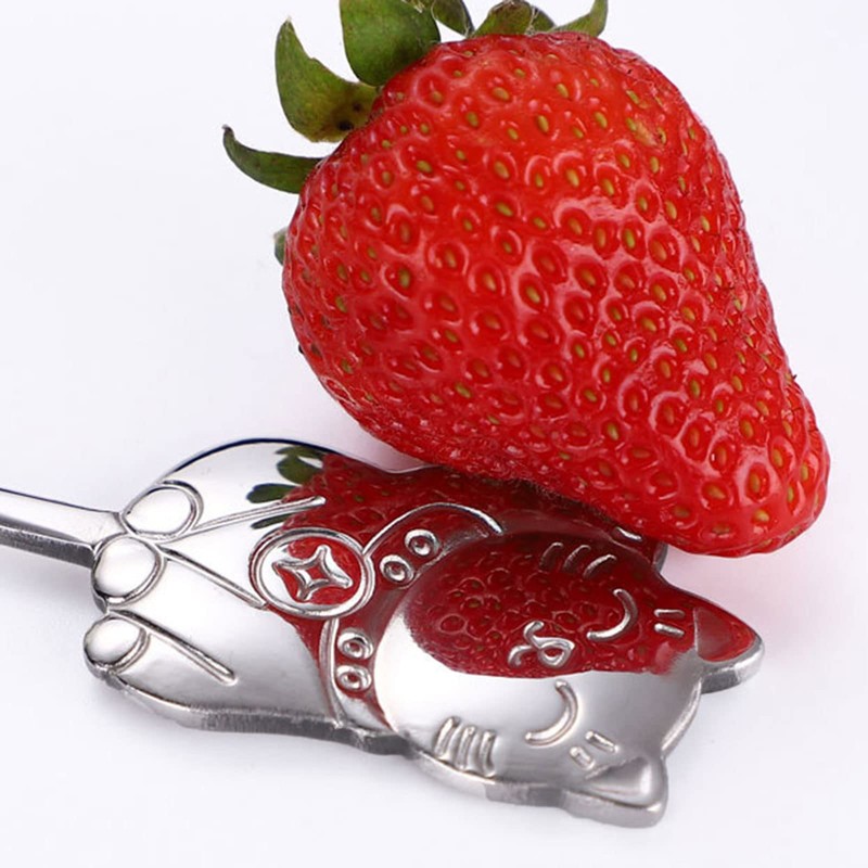 MUUYYI Stainless Steel Coffee Dessert Spoon Cute Cat Shape Teaspoon