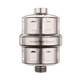 HammerHead Showers® Solid Metal Shower Head Filter – KDF 55 Shower Filter, High Pressure Universal Shower Filters to Remove Toxic Chemicals – Removes Chlorine and Heavy Metals – Brushed Nickel