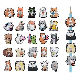 Kleeblatt Animal Pencil Toppers Bulk, 25pcs Cute Colored Pen Toppers, Fun School Supplies, Incentives For School Students, Christmas Gifts,Classroom Prize Box