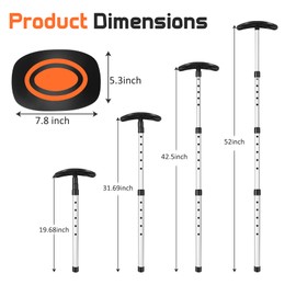 Micnaron Golf Travel Bag Support Pole, Sturdy Aluminum Pole with Adjustable Height, Golf Club Travel Protection Kit, Golf Bag Accessory to Prevent Collapse and Protect Golf Clubs