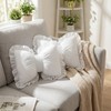 Fiwochic 2 Pcs White Bow Pillow 16 x 13 Inches