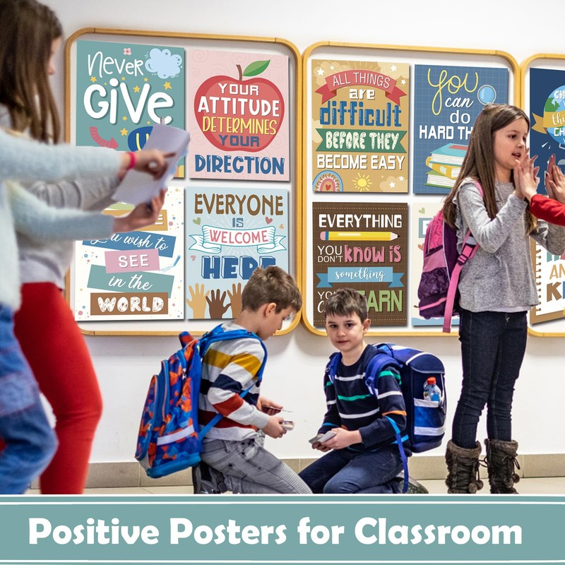 Adduster 12 Pack Inspirational Classroom Posters - Middle and High