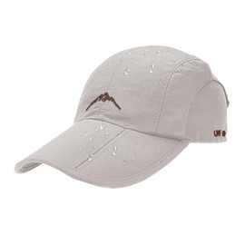 Joligiao Mens Waterproof Hat Lightweight Running Baseball Cap Adjustable Summer Sun Hat Quick Dry Breathable Outdoor Sport Snapback Casual Caps Solid Color Plain Sports Sun Hat Light Gray One Size