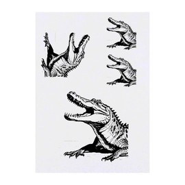 4 x 'Crocodile Jaws Open' Temporary Tattoos (TO00071656)