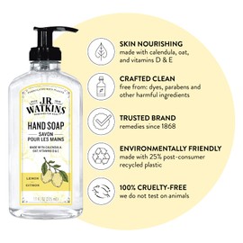 J.R. Watkins Gel Hand Soap, 3 Pack of 11 Fl Oz, Lemon