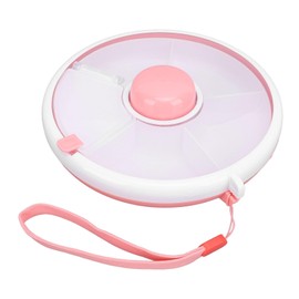 Snackle Box Container Bandeja Dividida para Servir con Tapa, Platos Portátiles de Viaje para Aperitivos para Fiesta, Organizador de Frutas Giratorio de 360° (Rosa coral)