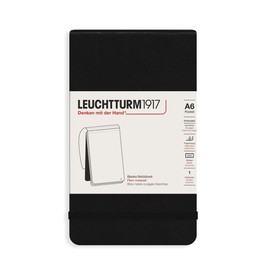 Leuchtturm 90mm x 150mm A6 Pocket Reporter Plain Notebook - Black