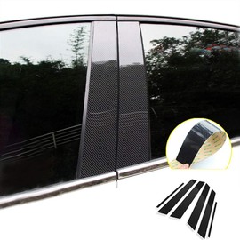 BOLTRY Automobile Carbon Fiber Print Chrome Door Window Pillar Post Trim 6Pcs Protector Cover for Honda CRV 2023 2024 2025