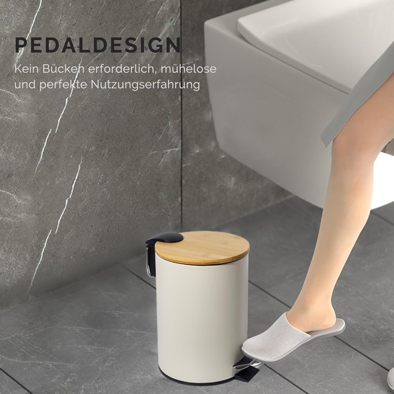 GREELUE 3L Metal Cosmetic Bin, Bathroom Bin with Lid, Bathroom