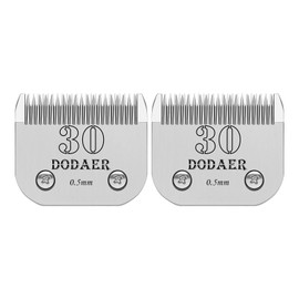 Ceramic Blades for Dog Hair Trimmers, Compatible with Moser 45-50/Heiniger/Andis, Oster A5, Wahl KM10, Size 30# 0.5 mm, 1/50 Inch Cutting Length, Pack of 2