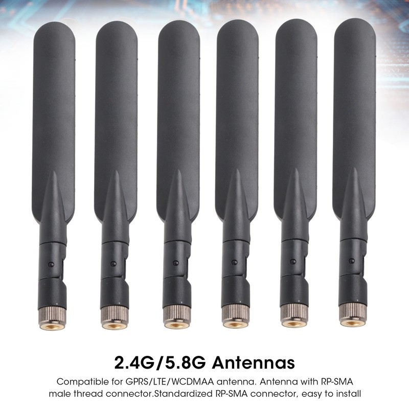 6Pcs Flat Paddle WiFi Antenna 3CMJT RP‑SMA Male Connector High