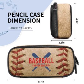 Baseball Pencil Case for Boys Girls – Large Capacity School Supplies Organizer, Double Zipper Sports Pen Pouch with Compartments for Students Office, Back to School Essentials